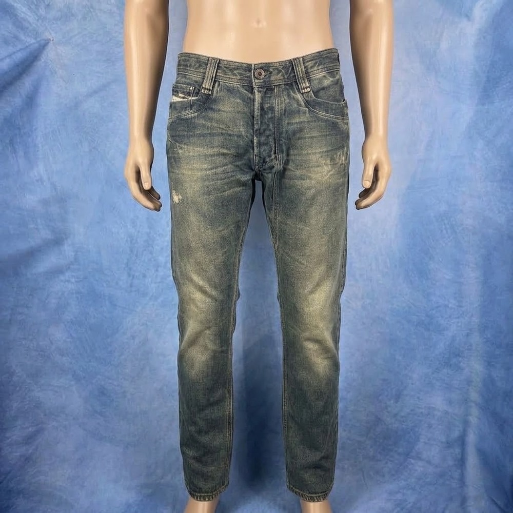 Diesel Timmen Mens Jeans Wash 008XJ Straight Distressed Blue Denim 34x32